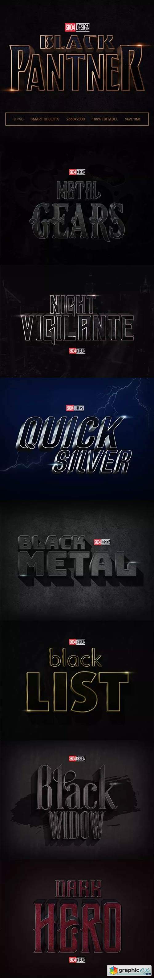 Black & Metal 3D - 8 PSD Cinematic Effects