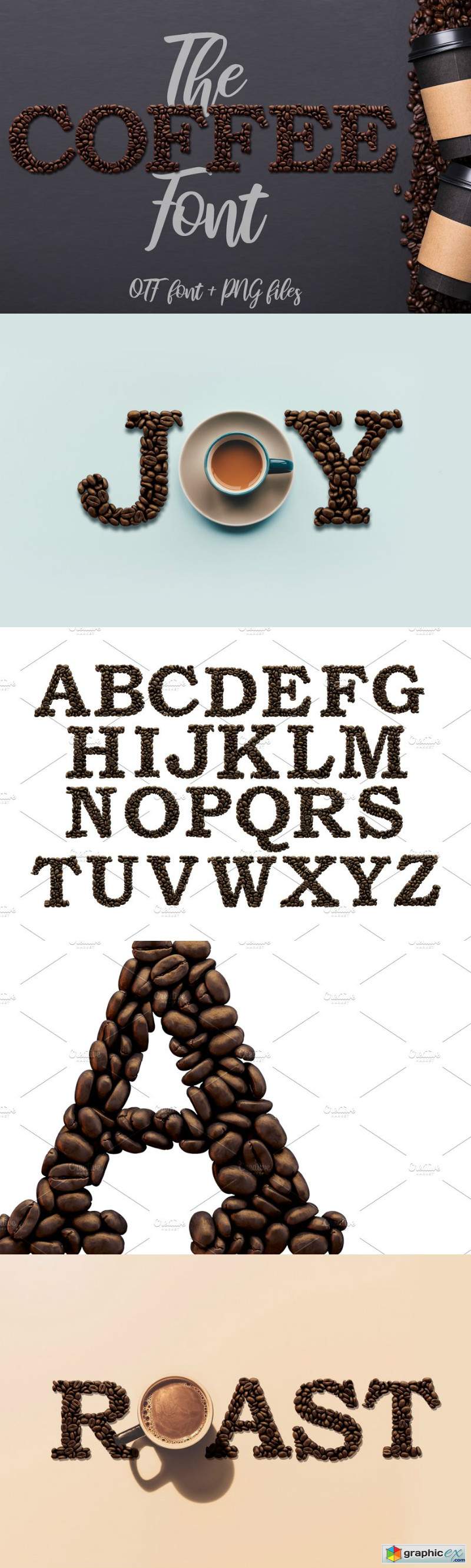 Coffee - OTF colour font + Extras