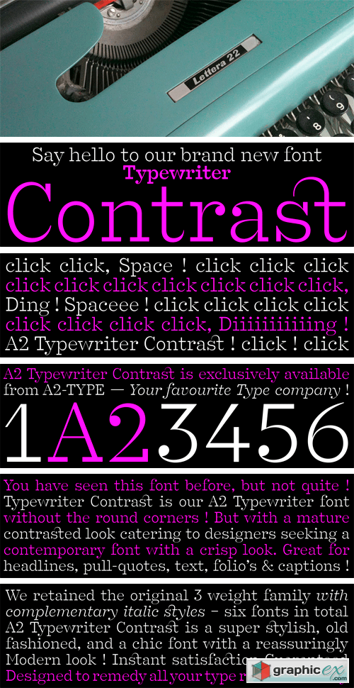 A2 Typewriter Contrast Font Family
