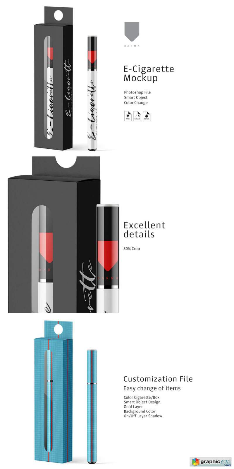 E-Cigarette & Box Mockup
