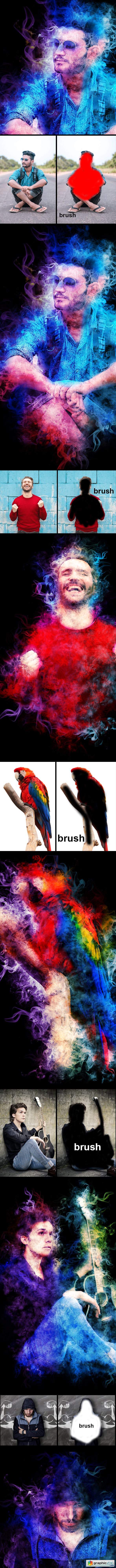 Amazing Colored Smoke Photoshop Action Vol 2