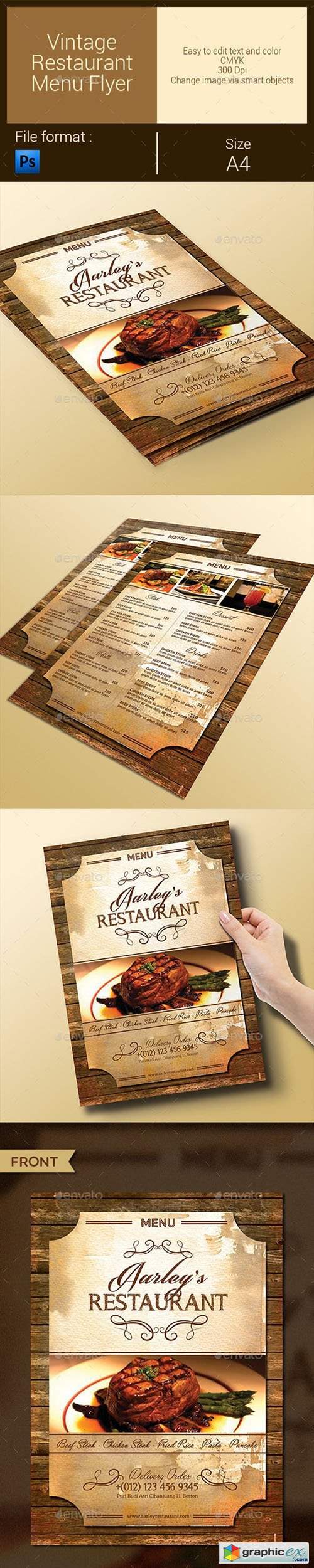 Vintage Restaurant Menu Flyer 9575758