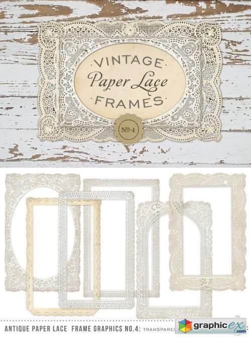 Vintage Paper Lace Frames No. 4