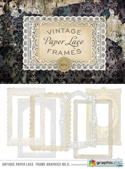 Vintage Paper Lace Frames No. 5