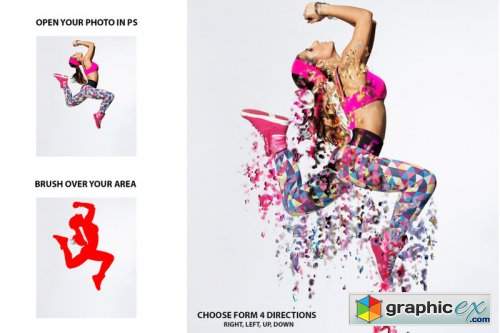 4 in 1 Dispersion Photoshop Actions Pack