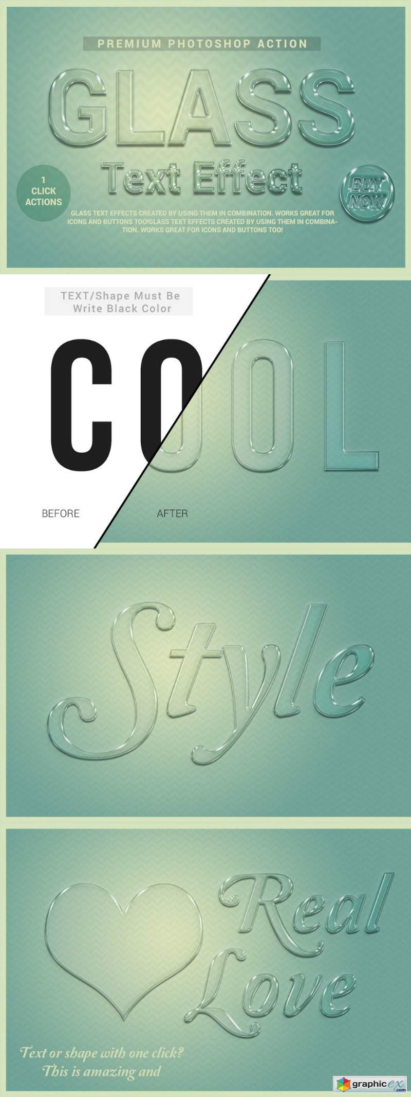 Glass Text Effect Photoshop Action