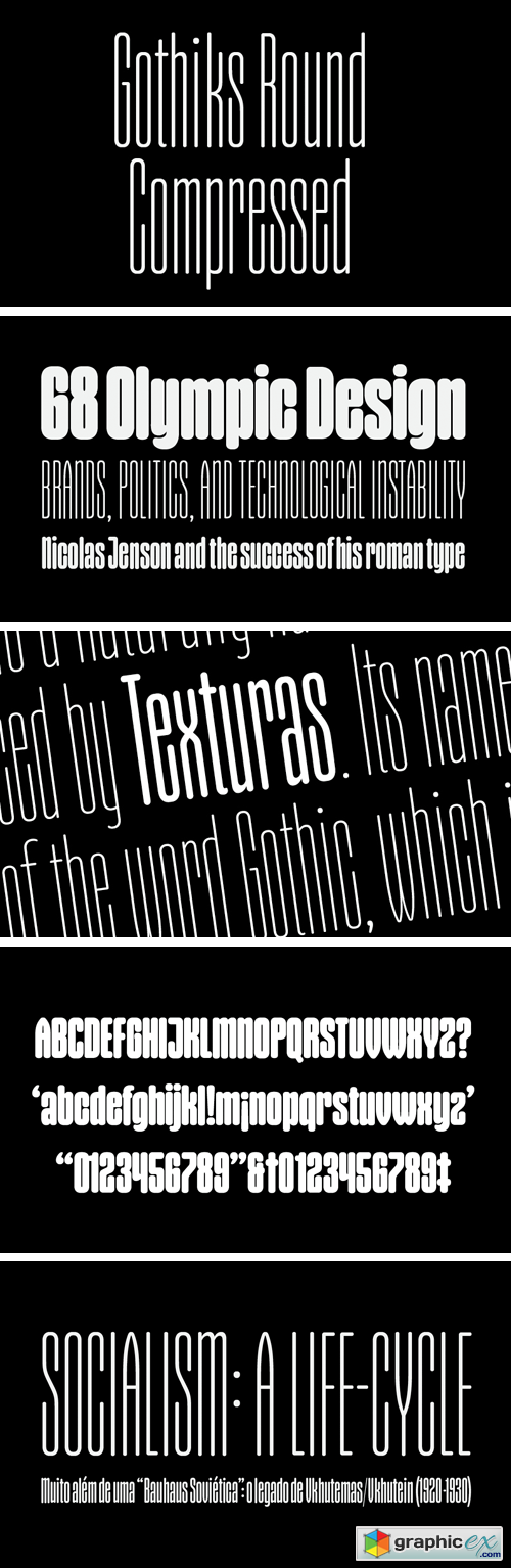 Gothiks Round Compressed Font Family