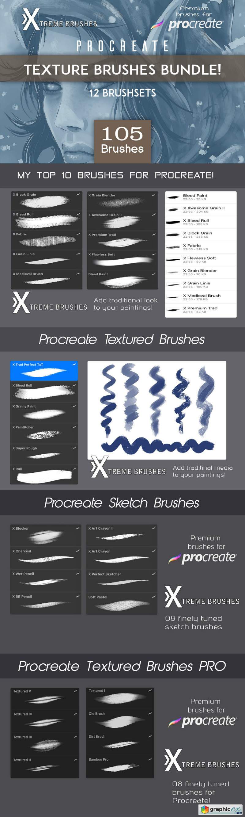 Procreate Texture Brushes BUNDLE
