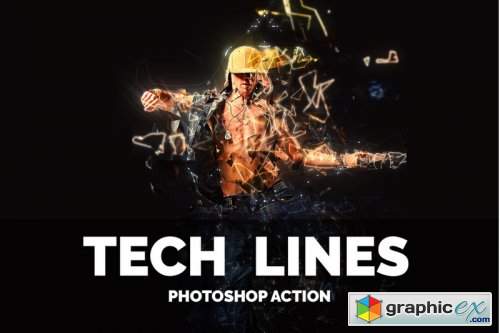 Tech Lines Photoshop Action