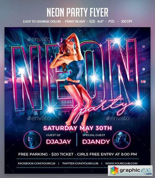 Neon Party Flyer 23619699