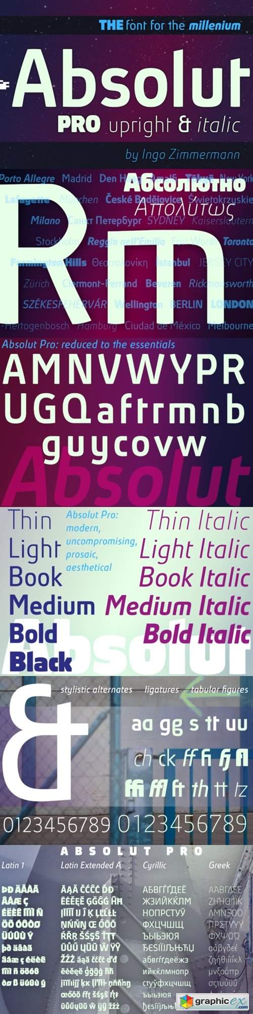 Absolut Pro Upright & Italic Font