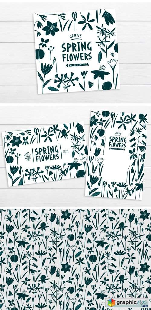 Spring Flowers Vector Collection