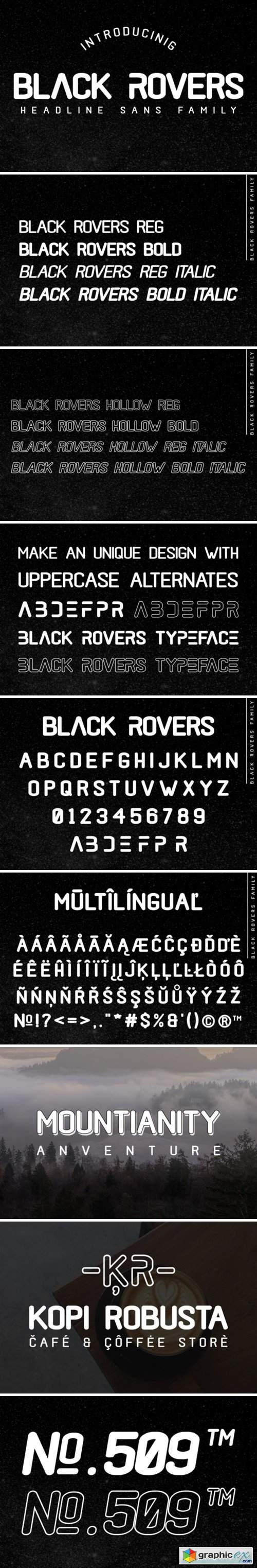 Black Rovers Family Font
