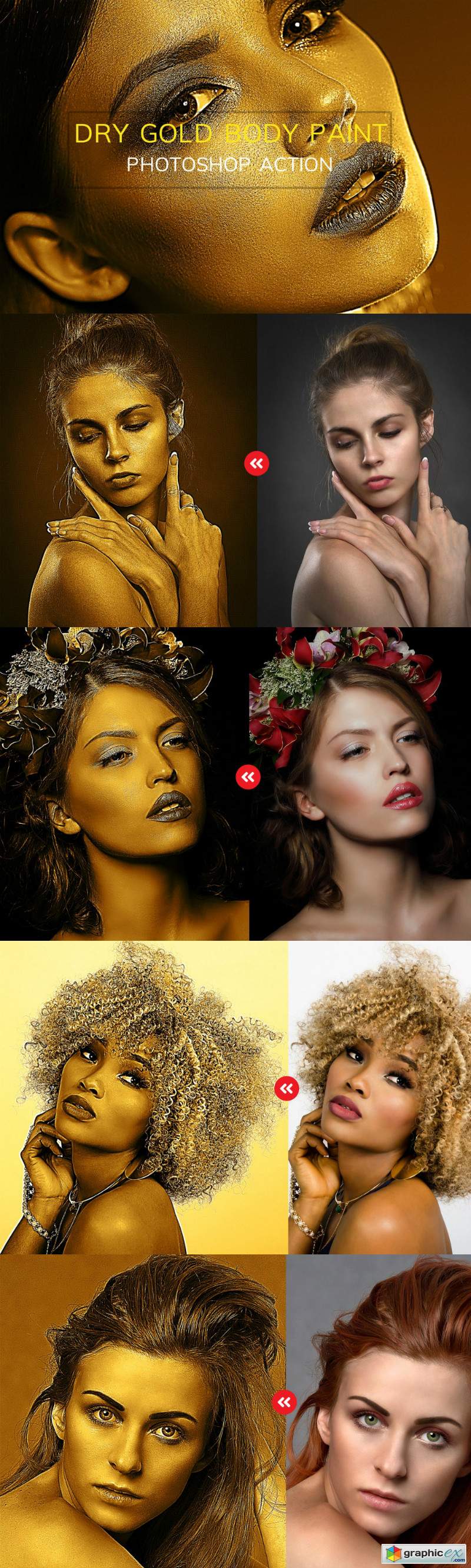 Dry Gold Body Paint-Photoshop Action