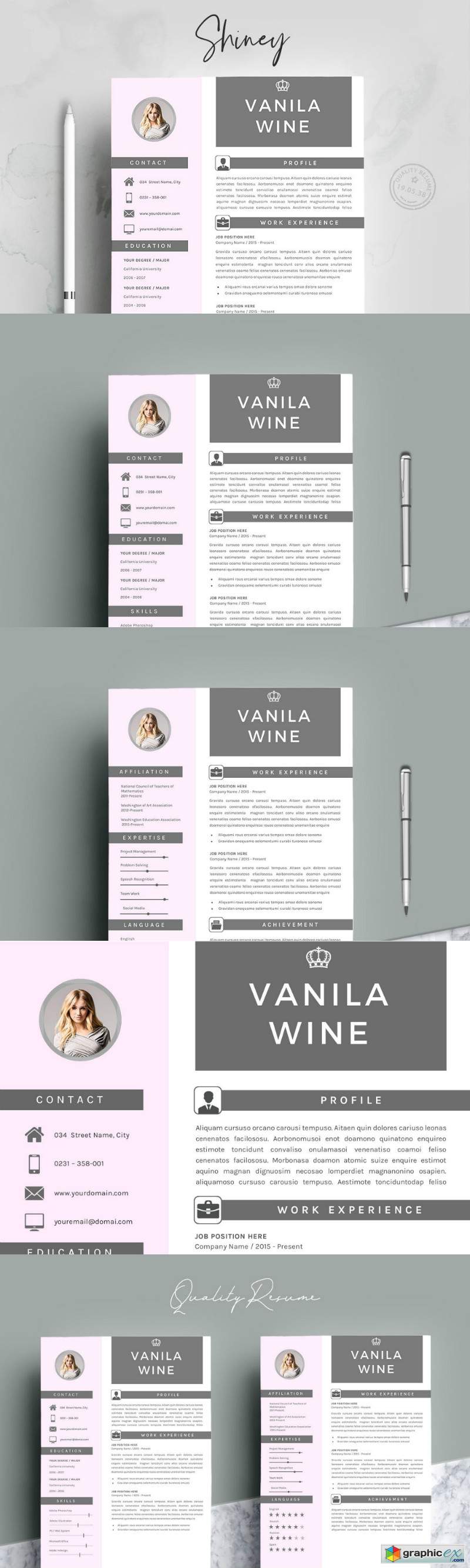 Creative Resume Template 4 Pages
