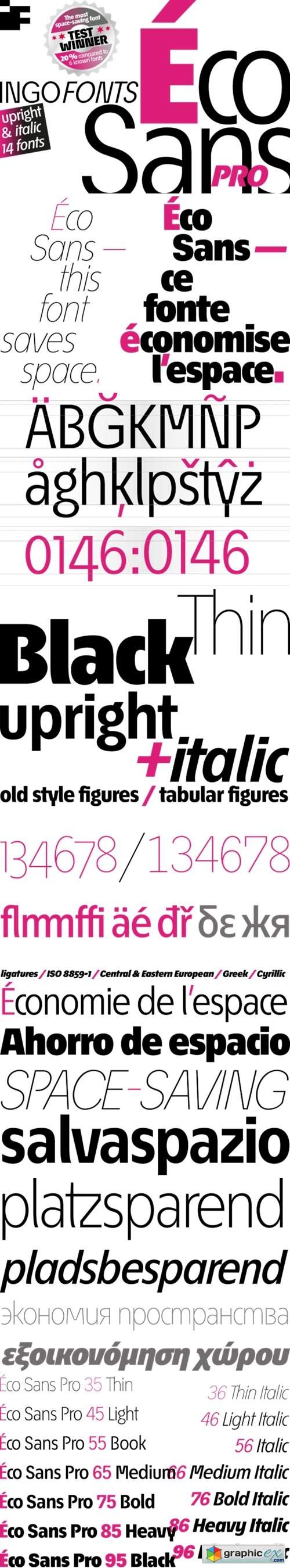 Éco Sans Pro Upright & Italic