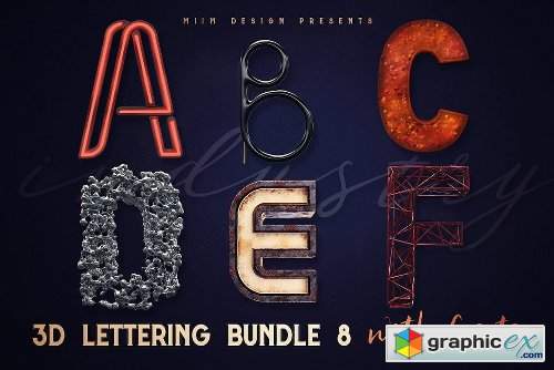 3D Lettering Mega Bundle 8 Industry