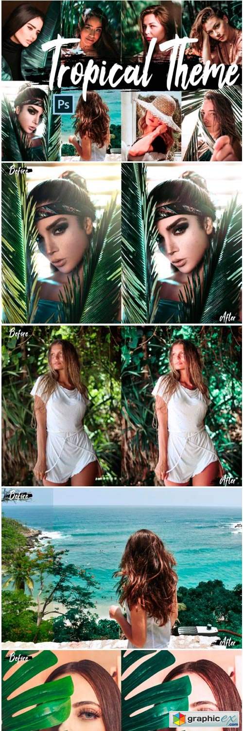 Tropical Color Grading Photoshop Actions