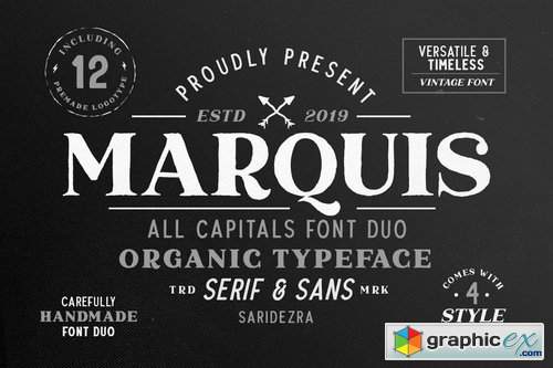  Marquis - Organic Font Duo (+EXTRAS) 