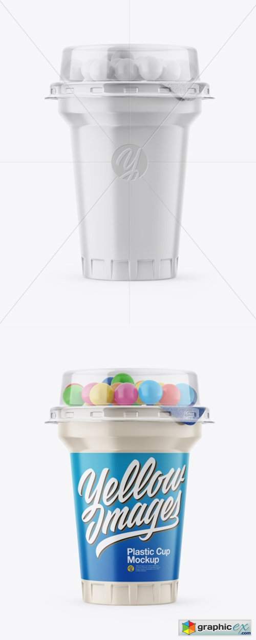 Plastic Cup with Sweets Mockup
