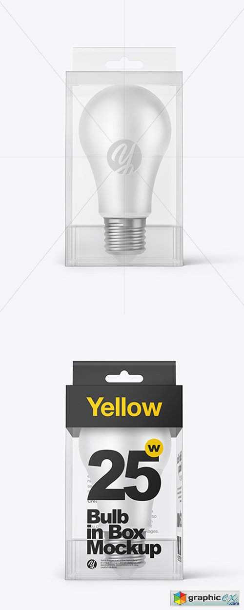 LED Bulb in Box Mockup