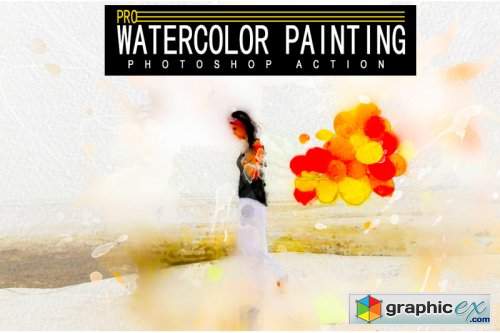 Pro Watercolor Painting Photoshop Action