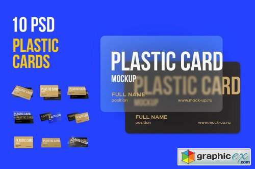 10 PSD Plastic Card mockup 3812972