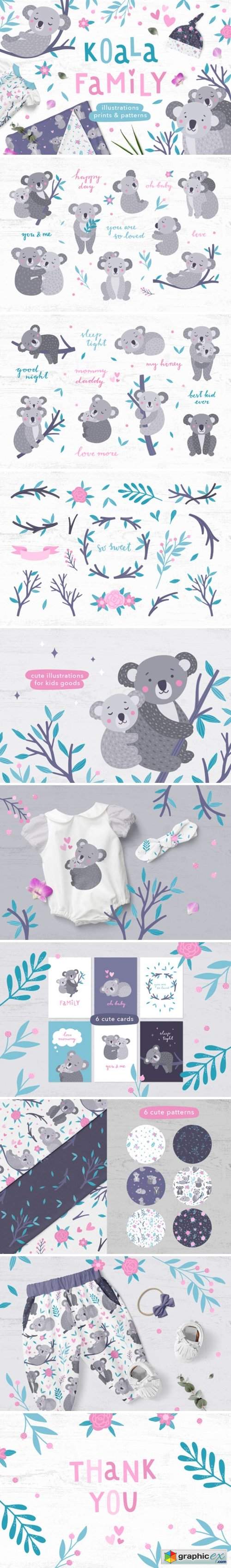 Koala Family Illustrations