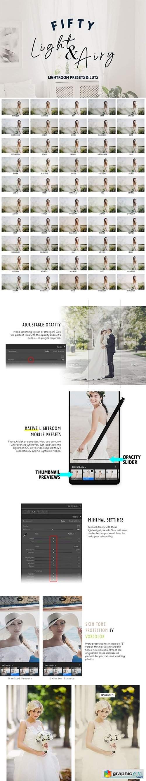 50 Light and Airy Lightroom Presets and LUTs 