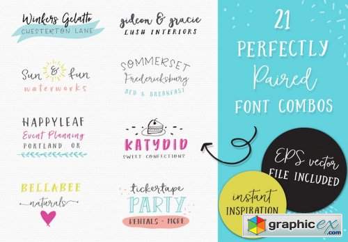 MightyDeals Glorious Font Bundle 21 Fonts, 60 Patterns, 200 Doodles