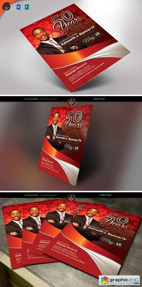 Crimson Pastor Anniversary Flyer