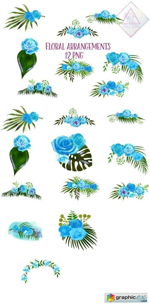 Blue Floral Arrangements
