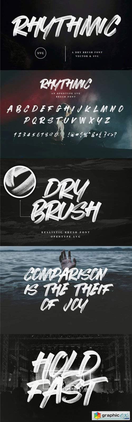 Rhythmic Dry Brush SVG Font