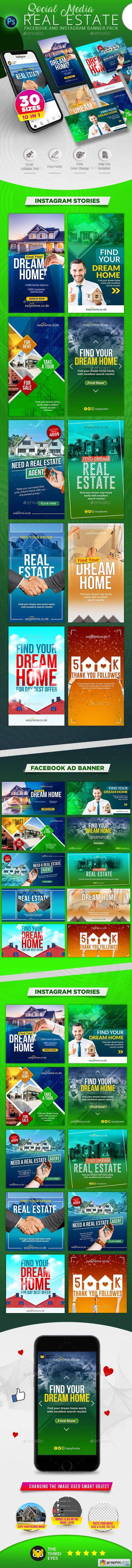 Real Estate Social Media Banner Pack