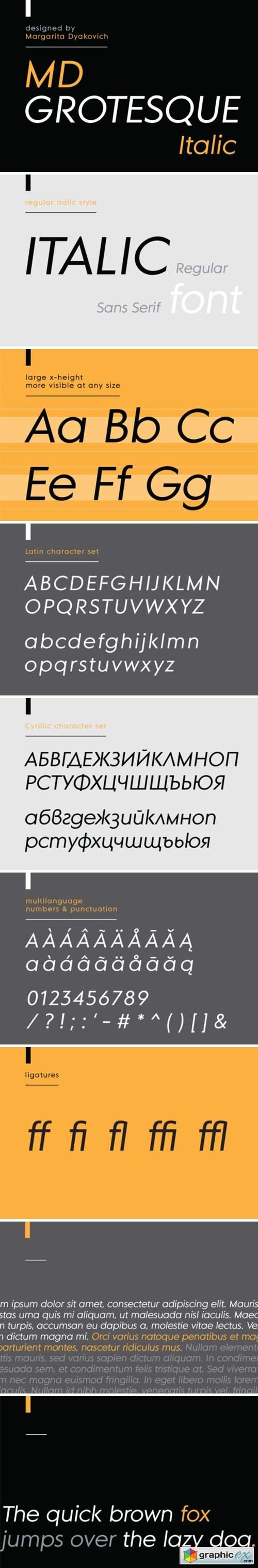 MD Grotesque Italic Font