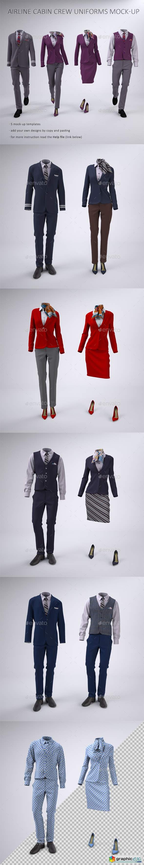 Airline Cabin Crew or Hotel Uniforms Mock-Up