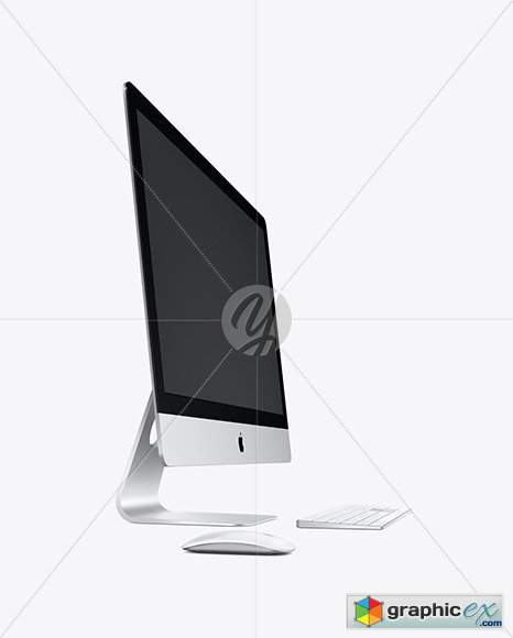 IMac with Keyboard and Mouse Mockup