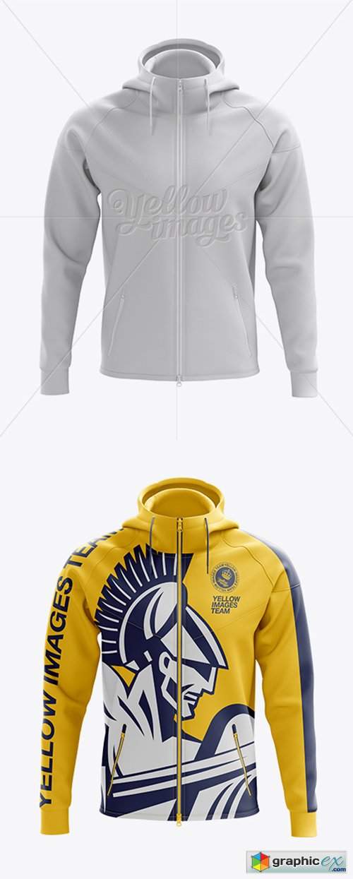 Hoodie with Zipper Mockup - Front View