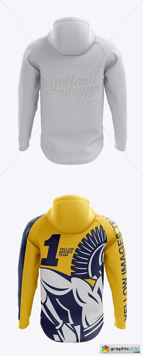 Hoodie with Zipper Mockup - Back View