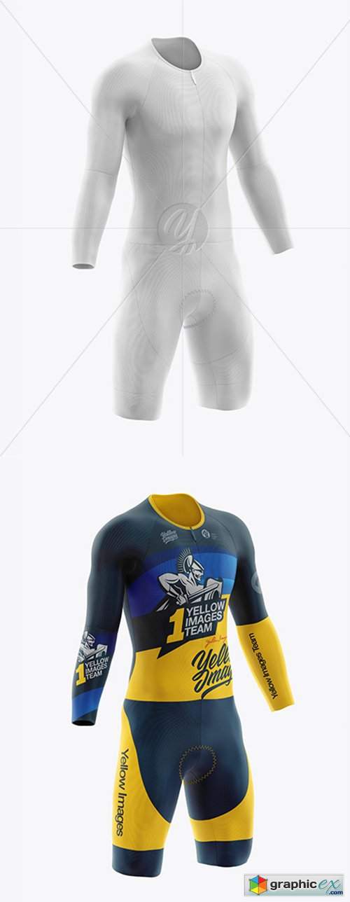 Cycling Speed Suit Mockup - Half Side View