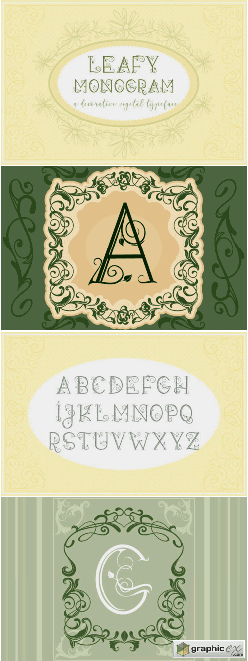 Leafy Monogram Font