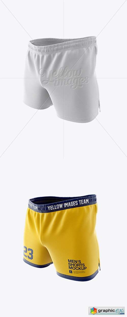Men’s Rugby Shorts HQ Mockup - Halfside View