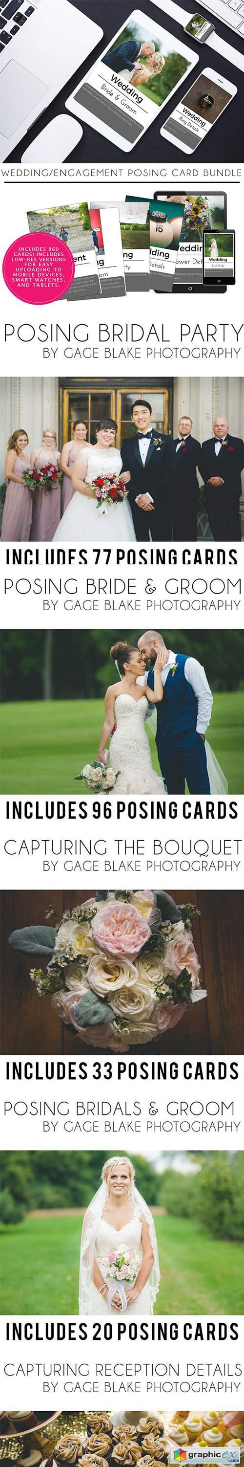 860 Wedding and Engagement Posing Card Bundle by Gage Blake Photography