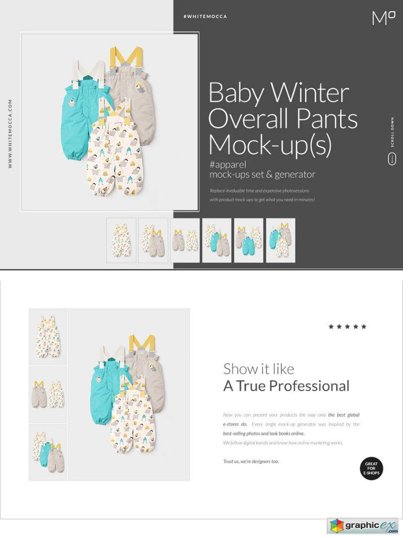 Baby Winter Overall Pants Mock-ups
