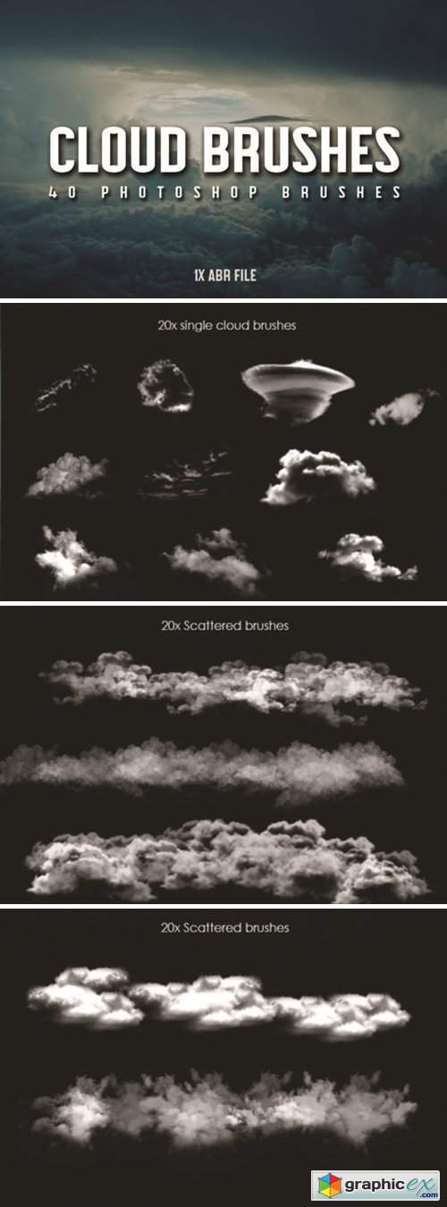 40 Cloud Brushes for Photoshop 1717811