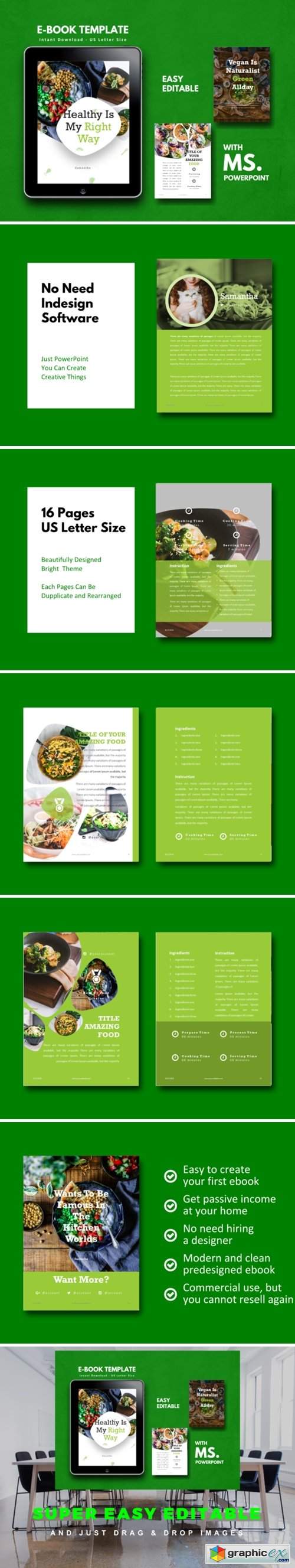Vegan Recipe EBook Template PowerPoint