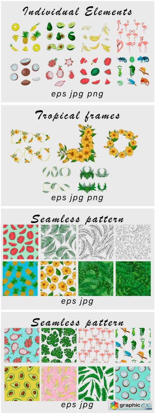 Summer Vector Clipart and Pattern