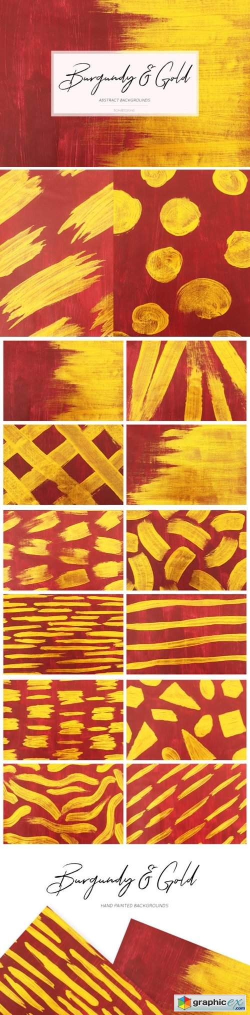 Burgundy & Gold Abstract Backgrounds