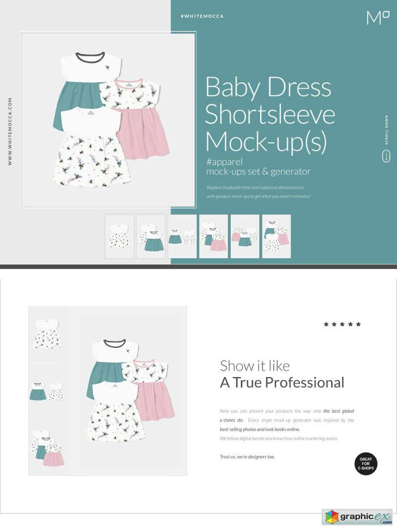 Baby Shortsleeve Dress Mock-ups Set
