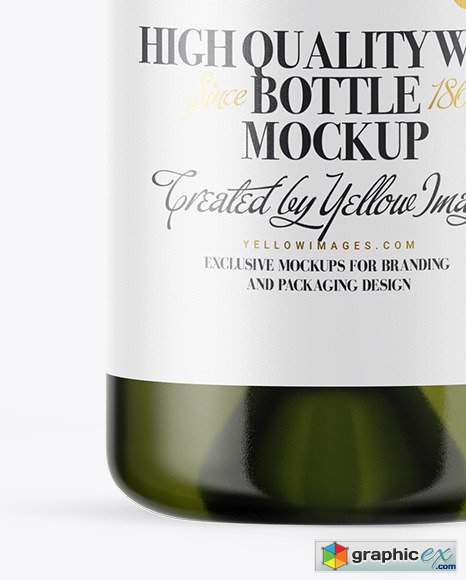 Download Green Glass White Wine Bottle Mockup Free Download Vector Stock Image Photoshop Icon Yellowimages Mockups